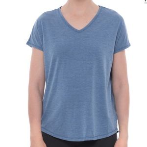 Yogalicious Keyhole Back V-Neck Tee, Short Sleeve